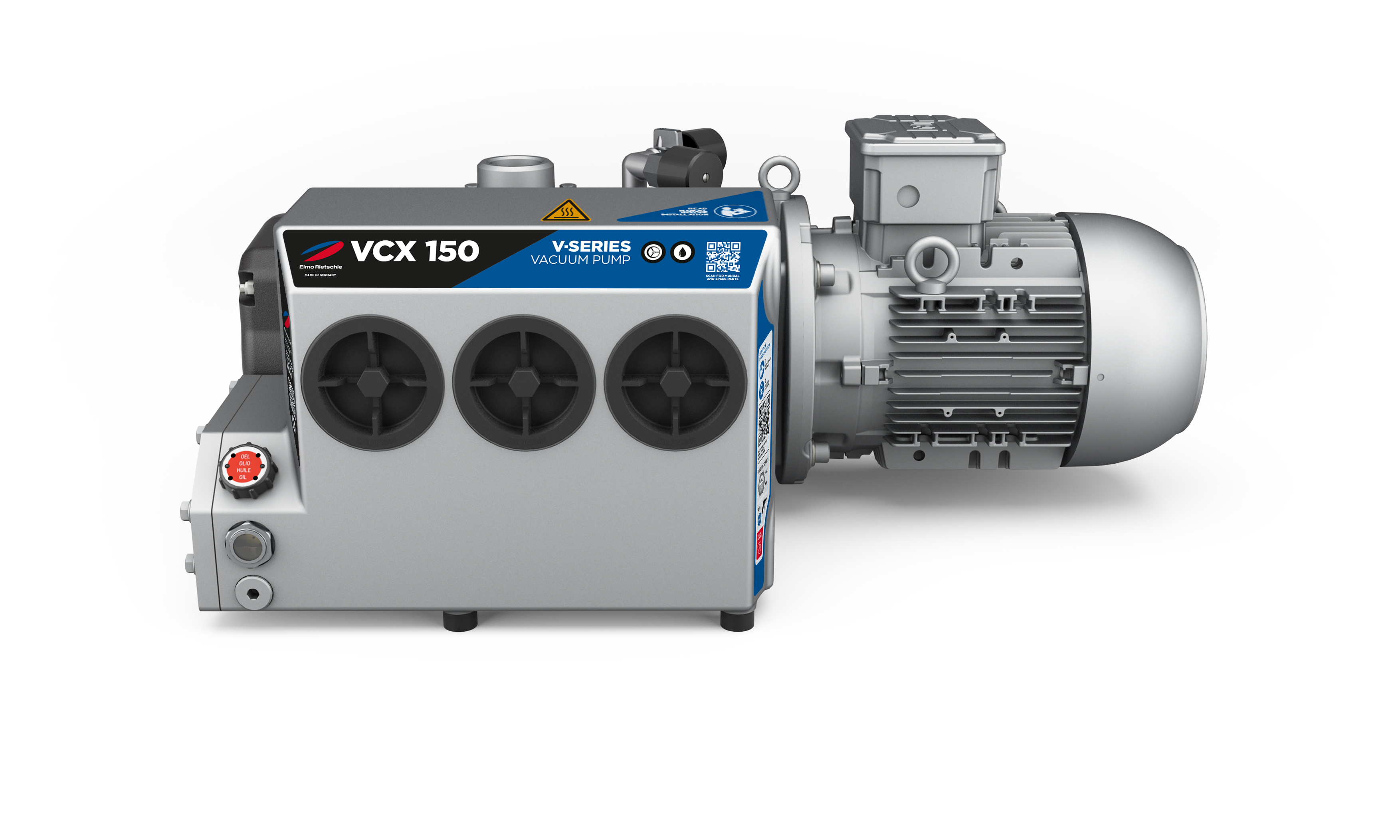 The VCX models by Elmo Rietschle offer heavy-duty performance in wet applications for oil lubricated rotary vane vacuum pumps. 